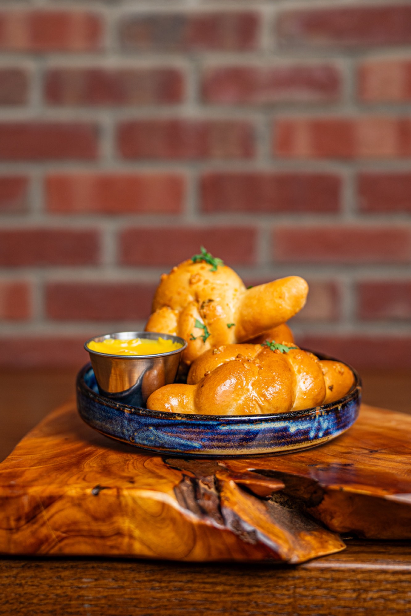 Soft pretzels with beer cheese dip from The Bell in Scona