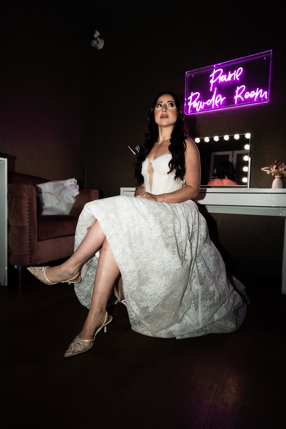 Bride at the Prairie Powder Room